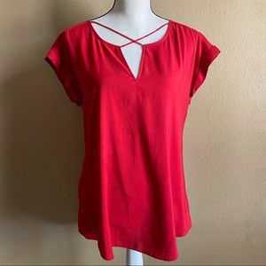 Express Red Lightweight Short Sleeved Top Size M